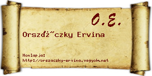 Orszáczky Ervina névjegykártya